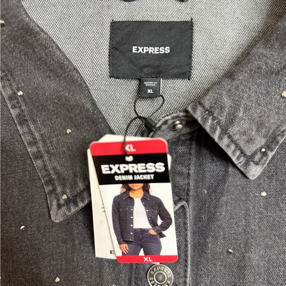 Express Gray Denim Jacket - Picture 2 of 9